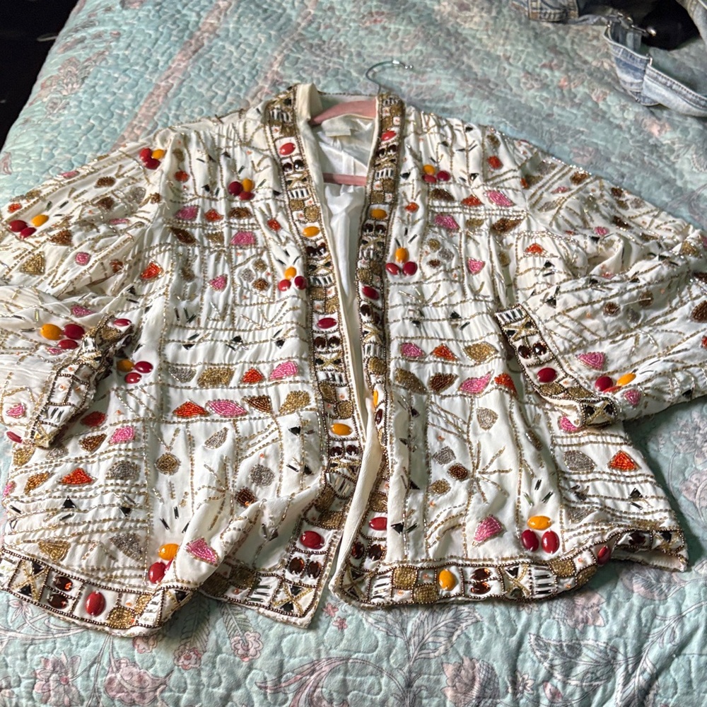 Beaded Embroidered Multicolor Women's Jacket